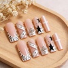 image:imageBABALAL Press On Nails Extra Long Square Fake Nails White French Tip with Black Star amp Silver Rhinestone Chain Design Glossy Y2K Glue On Nails Reusable 24PcsBNB20801