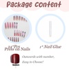 image:imageBABALAL Press On Nails Extra Long Stiletto Fake Nails Black Marble with Gothic Lace amp Y2k Charm Glossy Dark Edgy Glue On Nails for Women and Girls 24PcsANG216