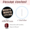 image:imageBABALAL Press On Nails Extra Long Stiletto Fake Nails Black Marble with Gothic Lace amp Y2k Charm Glossy Dark Edgy Glue On Nails for Women and Girls 24PcsANG20201
