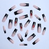 image:imageBABALAL Press On Nails Extra Long Stiletto Fake Nails Black Marble with Gothic Lace amp Y2k Charm Glossy Dark Edgy Glue On Nails for Women and Girls 24PcsANG201