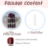image:imageBABALAL Press On Nails Extra Long Stiletto Fake Nails Black Marble with Gothic Lace amp Y2k Charm Glossy Dark Edgy Glue On Nails for Women and Girls 24PcsANG20403