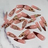 image:imageBABALAL Press On Nails Extra Long Stiletto Fake Nails Black Marble with Gothic Lace amp Y2k Charm Glossy Dark Edgy Glue On Nails for Women and Girls 24PcsANG20406