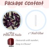 image:imageBABALAL Press On Nails Extra Long Stiletto Fake Nails Black Marble with Gothic Lace amp Y2k Charm Glossy Dark Edgy Glue On Nails for Women and Girls 24PcsANG20413
