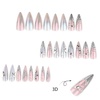 image:imageBABALAL Press On Nails Extra Long Stiletto Fake Nails Black Marble with Gothic Lace amp Y2k Charm Glossy Dark Edgy Glue On Nails for Women and Girls 24PcsANG20405