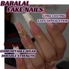 image:imageBABALAL Press On Nails Extra Long Stiletto Fake Nails Black Marble with Gothic Lace amp Y2k Charm Glossy Dark Edgy Glue On Nails for Women and Girls 24PcsANG211