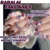 image:imageBABALAL Press On Nails Extra Long Stiletto Fake Nails Black Marble with Gothic Lace amp Y2k Charm Glossy Dark Edgy Glue On Nails for Women and Girls 24PcsANG205