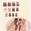 image:imageBABALAL Press On Nails Extra Long Stiletto Fake Nails Black Marble with Gothic Lace amp Y2k Charm Glossy Dark Edgy Glue On Nails for Women and Girls 24PcsANG20412