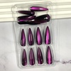 image:imageBABALAL Press On Nails Extra Long Stiletto Fake Nails Black Marble with Gothic Lace amp Y2k Charm Glossy Dark Edgy Glue On Nails for Women and Girls 24PcsANG20413