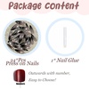 image:imageBABALAL Press On Nails Extra Long Stiletto Fake Nails Black Marble with Gothic Lace amp Y2k Charm Glossy Dark Edgy Glue On Nails for Women and Girls 24PcsANG20415