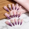 image:imageBABALAL Press On Nails Extra Long Stiletto Fake Nails Black Marble with Gothic Lace amp Y2k Charm Glossy Dark Edgy Glue On Nails for Women and Girls 24PcsANG20302