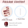 image:imageBABALAL Press On Nails Extra Long Stiletto Fake Nails Black Marble with Gothic Lace amp Y2k Charm Glossy Dark Edgy Glue On Nails for Women and Girls 24PcsANG20411