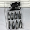 image:imageBABALAL Press On Nails Extra Long Stiletto Fake Nails Black Marble with Gothic Lace amp Y2k Charm Glossy Dark Edgy Glue On Nails for Women and Girls 24PcsANG20404