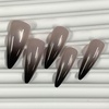 image:imageBABALAL Press On Nails Extra Long Stiletto Fake Nails Black Marble with Gothic Lace amp Y2k Charm Glossy Dark Edgy Glue On Nails for Women and Girls 24PcsANG20415