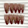 image:imageBABALAL Press On Nails Extra Long Stiletto Fake Nails Black Marble with Gothic Lace amp Y2k Charm Glossy Dark Edgy Glue On Nails for Women and Girls 24PcsANG20414