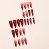 image:imageBABALAL Press On Nails Extra Long Stiletto Fake Nails Black Marble with Gothic Lace amp Y2k Charm Glossy Dark Edgy Glue On Nails for Women and Girls 24PcsANG20411