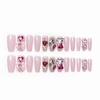 image:imageBABALAL Press On Nails Extra Long Stiletto Fake Nails Black Marble with Gothic Lace amp Y2k Charm Glossy Dark Edgy Glue On Nails for Women and Girls 24PcsANG205