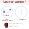image:imageBABALAL Press On Nails Extra Long Stiletto Fake Nails Black Marble with Gothic Lace amp Y2k Charm Glossy Dark Edgy Glue On Nails for Women and Girls 24PcsANG20301
