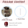 image:imageBABALAL Press On Nails Extra Long Stiletto Fake Nails Black Marble with Gothic Lace amp Y2k Charm Glossy Dark Edgy Glue On Nails for Women and Girls 24PcsANG20407