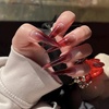image:imageBABALAL Press On Nails Extra Long Stiletto Fake Nails Green Leopard Print amp Brown Ombre Tortoise Design Glossy Y2k Glue On Nails for Women and Girls 24PcsFNT00red