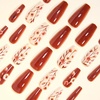 image:imageBABALAL Press On Nails Extra Long Stiletto Fake Nails Green Leopard Print amp Brown Ombre Tortoise Design Glossy Y2k Glue On Nails for Women and Girls 24PcsFNT01brown