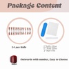 image:imageBABALAL Press On Nails Extra Long Stiletto Fake Nails Green Leopard Print amp Brown Ombre Tortoise Design Glossy Y2k Glue On Nails for Women and Girls 24PcsFNT02white