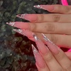 image:imageBABALAL Press On Nails Extra Long Stiletto Fake Nails Green Leopard Print amp Brown Ombre Tortoise Design Glossy Y2k Glue On Nails for Women and Girls 24PcsFNT00bling