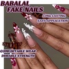 image:imageBABALAL Press On Nails Extra Long Stiletto Fake Nails Green Leopard Print amp Brown Ombre Tortoise Design Glossy Y2k Glue On Nails for Women and Girls 24PcsFNT02flower