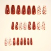 image:imageBABALAL Press On Nails Extra Long Stiletto Fake Nails Green Leopard Print amp Brown Ombre Tortoise Design Glossy Y2k Glue On Nails for Women and Girls 24PcsFNT01brown