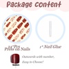 image:imageBABALAL Press On Nails Extra Long Stiletto Fake Nails Green Leopard Print amp Brown Ombre Tortoise Design Glossy Y2k Glue On Nails for Women and Girls 24PcsFNT01brown