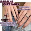 image:imageBABALAL Press On Nails Extra Long Stiletto Fake Nails Green Leopard Print amp Brown Ombre Tortoise Design Glossy Y2k Glue On Nails for Women and Girls 24PcsFNT0301