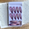 image:imageBABALAL Press On Nails Extra Long Stiletto Fake Nails Green Leopard Print amp Brown Ombre Tortoise Design Glossy Y2k Glue On Nails for Women and Girls 24PcsFNT02purple