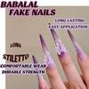 image:imageBABALAL Press On Nails Extra Long Stiletto Fake Nails Green Leopard Print amp Brown Ombre Tortoise Design Glossy Y2k Glue On Nails for Women and Girls 24PcsFNT02purple