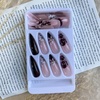 image:imageBABALAL Press On Nails Extra Long Stiletto Fake Nails Green Leopard Print amp Brown Ombre Tortoise Design Glossy Y2k Glue On Nails for Women and Girls 24PcsFNT02flower
