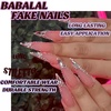 image:imageBABALAL Press On Nails Extra Long Stiletto Fake Nails Green Leopard Print amp Brown Ombre Tortoise Design Glossy Y2k Glue On Nails for Women and Girls 24PcsFNT00bling