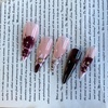 image:imageBABALAL Press On Nails Extra Long Stiletto Fake Nails Green Leopard Print amp Brown Ombre Tortoise Design Glossy Y2k Glue On Nails for Women and Girls 24PcsFNT02flower