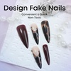 image:imageBABALAL Press On Nails Extra Long Stiletto Fake Nails Hot Pink Blue Cheetah Print with Star Design Glossy Y2K Kawaii Funky Glue On Nails 24Pcs Bright Summer NailsANS219