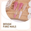 image:imageBABALAL Press On Nails Extra Long Stiletto Fake Nails Hot Pink Blue Cheetah Print with Star Design Glossy Y2K Kawaii Funky Glue On Nails 24Pcs Bright Summer NailsANS20903