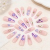 image:imageBABALAL Press On Nails Extra Long Stiletto Fake Nails Hot Pink Blue Cheetah Print with Star Design Glossy Y2K Kawaii Funky Glue On Nails 24Pcs Bright Summer NailsANS20703