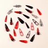 image:imageBABALAL Press On Nails Extra Long Stiletto Fake Nails Hot Pink Blue Cheetah Print with Star Design Glossy Y2K Kawaii Funky Glue On Nails 24Pcs Bright Summer NailsANS214goth