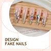 image:imageBABALAL Press On Nails Extra Long Stiletto Fake Nails Hot Pink Blue Cheetah Print with Star Design Glossy Y2K Kawaii Funky Glue On Nails 24Pcs Bright Summer NailsANS20901