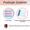 image:imageBABALAL Press On Nails Extra Long Stiletto Fake Nails Hot Pink Blue Cheetah Print with Star Design Glossy Y2K Kawaii Funky Glue On Nails 24Pcs Bright Summer NailsANS20704