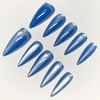 image:imageBABALAL Press On Nails Extra Long Stiletto Fake Nails Hot Pink Blue Cheetah Print with Star Design Glossy Y2K Kawaii Funky Glue On Nails 24Pcs Bright Summer NailsANS20701