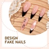image:imageBABALAL Press On Nails Extra Long Stiletto Fake Nails Hot Pink Blue Cheetah Print with Star Design Glossy Y2K Kawaii Funky Glue On Nails 24Pcs Bright Summer NailsANS218winter