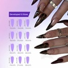 image:imageBABALAL Press On Nails Extra Long Stiletto Fake Nails Hot Pink Blue Cheetah Print with Star Design Glossy Y2K Kawaii Funky Glue On Nails 24Pcs Bright Summer NailsANS219