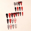 image:imageBABALAL Press On Nails Extra Long Stiletto Fake Nails Hot Pink Blue Cheetah Print with Star Design Glossy Y2K Kawaii Funky Glue On Nails 24Pcs Bright Summer NailsANS214goth