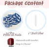 image:imageBABALAL Press On Nails Extra Long Stiletto Fake Nails Hot Pink Blue Cheetah Print with Star Design Glossy Y2K Kawaii Funky Glue On Nails 24Pcs Bright Summer NailsANS20701