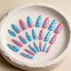 image:imageBABALAL Press On Nails Extra Long Stiletto Fake Nails Hot Pink Blue Cheetah Print with Star Design Glossy Y2K Kawaii Funky Glue On Nails 24Pcs Bright Summer NailsANS20704