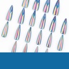 image:imageBABALAL Press On Nails Extra Long Stiletto Fake Nails Hot Pink Blue Cheetah Print with Star Design Glossy Y2K Kawaii Funky Glue On Nails 24Pcs Bright Summer NailsANS209