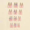image:imageBABALAL Press On Nails Extra Long Stiletto Fake Nails Hot Pink Blue Cheetah Print with Star Design Glossy Y2K Kawaii Funky Glue On Nails 24Pcs Bright Summer NailsANS20901