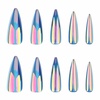 image:imageBABALAL Press On Nails Extra Long Stiletto Fake Nails Hot Pink Blue Cheetah Print with Star Design Glossy Y2K Kawaii Funky Glue On Nails 24Pcs Bright Summer NailsANS209
